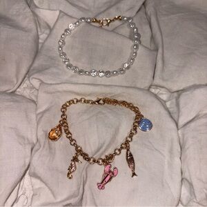 Free People "Ocean Treasures" Pearl & Charm Bracelet Set